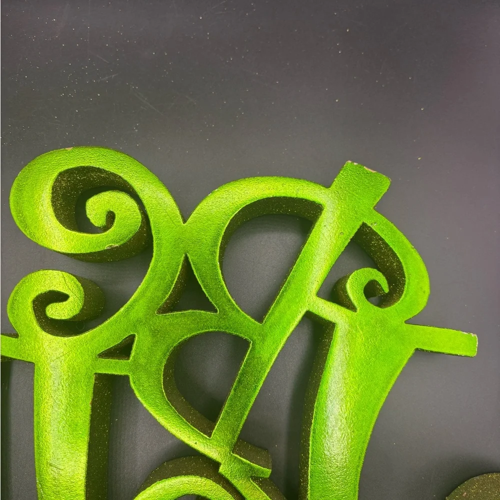Be Jolly Sign Wood Cutout Glitter Christmas‎ Decoration Grinch 21” x 10 1/2”